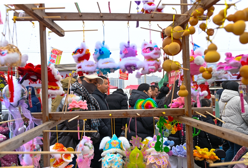 臨沭県曹洼年越し市場：各地から来場者が年越し品買いににぎわ ...